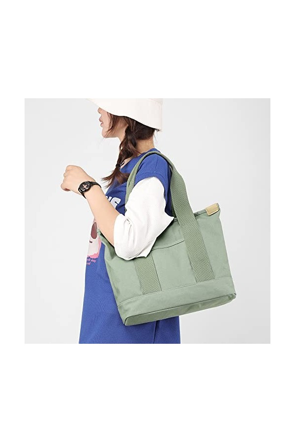 zhongningyifeng Sac fourre-tout en toile pour femmes, sac fourre-tout décontracté avec poignée supérieure, grande capacité, s