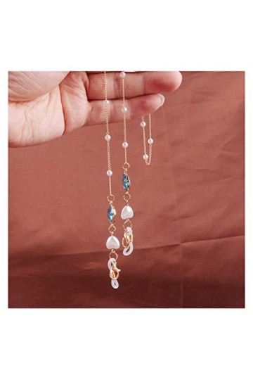 DITUDO SDFGH Cristal Perle Coeur Lunettes chaîne Lunettes de Soleil Collier Lunettes Sangle Cordon lanière Lunettes Bijoux Ca