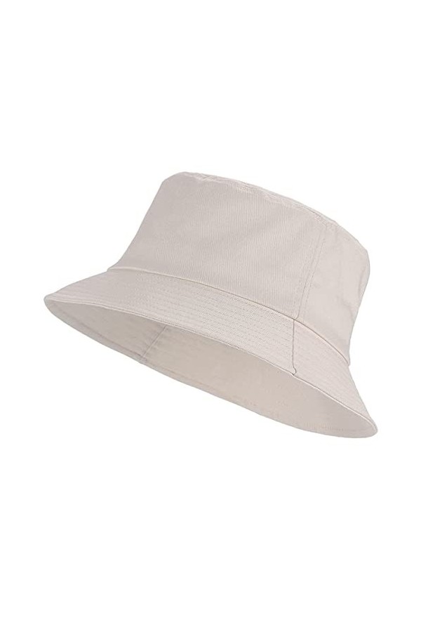 Van Der Rich ® - Chapeau Bob en Cotton Réglable 54-58 EU - Femme Beige,TU 