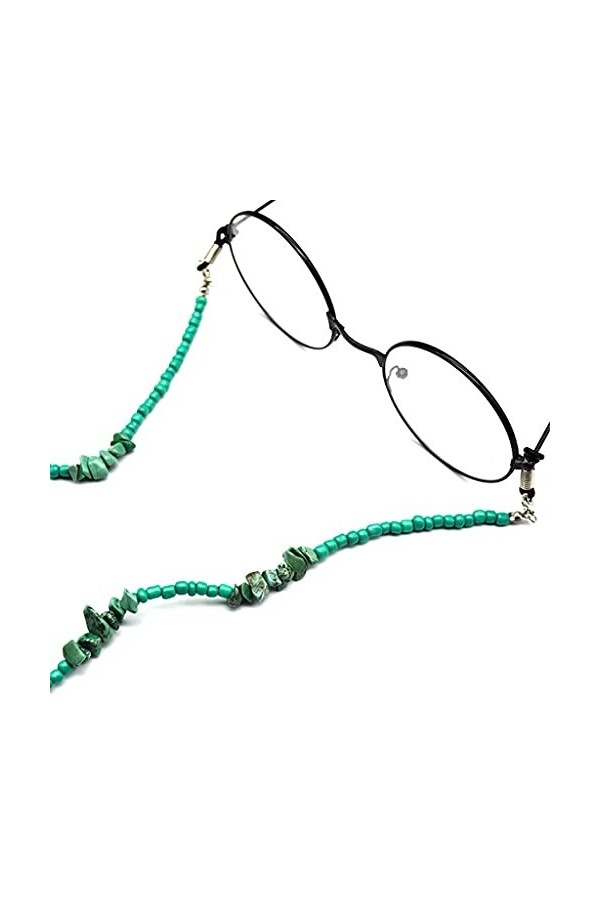 WJCCY Bohême Vert Pierre Perles Cordons Lecture Lunettes Chaîne Femmes Sunglasses Accessoires Lunettes de vue Lanière Holdard