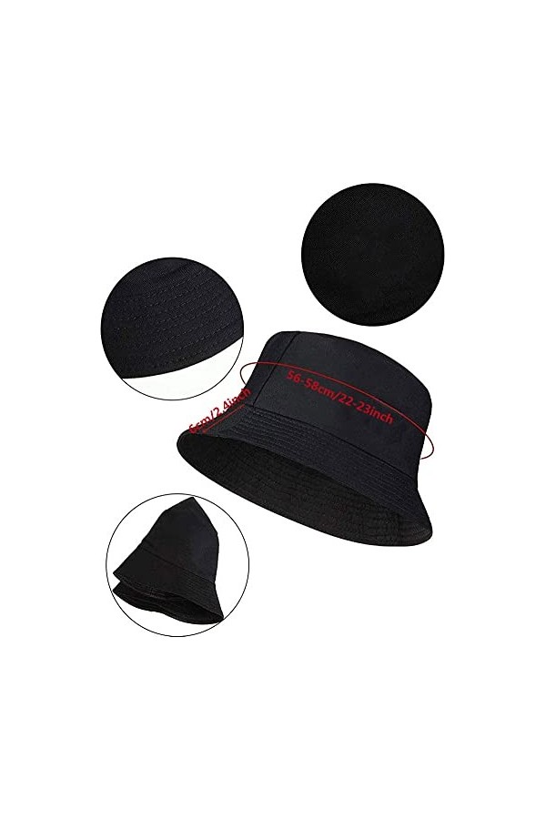 Frdelma Unisexe Chapeau de pêcheur, Chapeau de pêcheur Chapeaux de Soleil Chapeau Bob pour Casquette de Plage Pliable en Plei