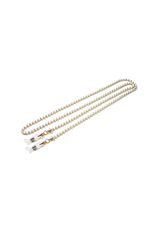 TKFDC Lunettes de vue for femmes de lunettes de soleil Perles Chaînes Verres Porte-cordon Gold Feuille Lany Lanière Collier C