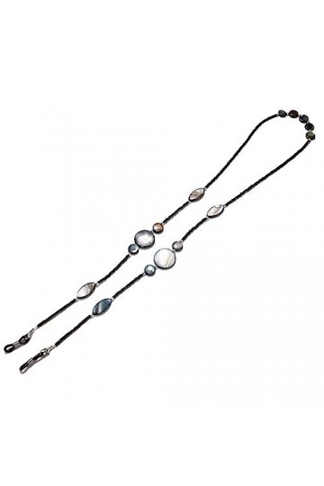 OQHAIR Corde à lunettes Chaîne de lunettes de soleil Cordon perlé Cordon pour lunettes de lecture Galet coquillage D 75 cm 