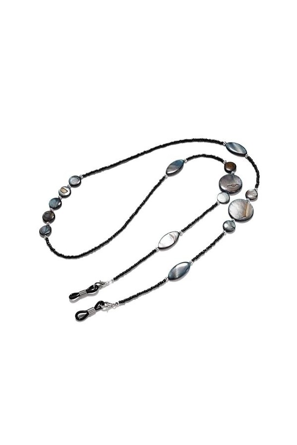 OQHAIR Corde à lunettes Chaîne de lunettes de soleil Cordon perlé Cordon pour lunettes de lecture Galet coquillage D 75 cm 