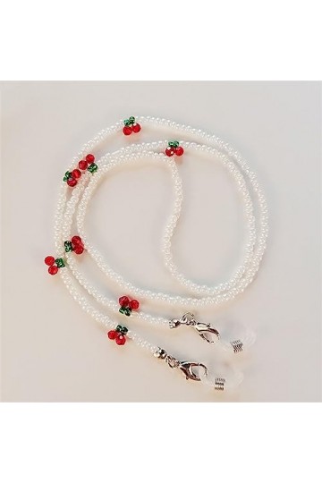 LHLLHL Cerise Lunettes Chaîne Rétro Perles Lunettes Lunettes De Soleil Spectacle Cordon Tour De Cou Chaîne