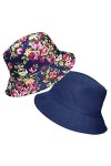 TOSKATOK® Anti UV UPF 50+ Bob été Femmes réversible à Fleurs Coton-Taille Unique-Turq