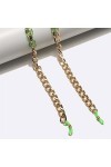 SUNMME Résine Acrylique Transparent Vert Lunettes Corde Mode Chaîne Épaisse Chaîne De Lunettes