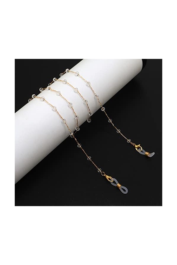 SUNMME Chaîne de Lunettes de chaîne de Lunettes en Cristal de Couleur Transparente Faite à la Main de Mode