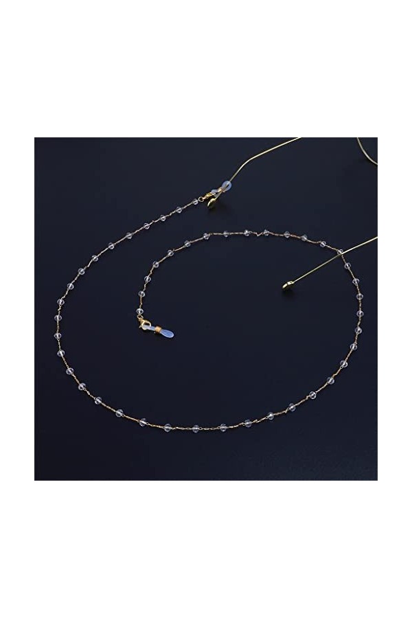 SUNMME Chaîne de Lunettes de chaîne de Lunettes en Cristal de Couleur Transparente Faite à la Main de Mode