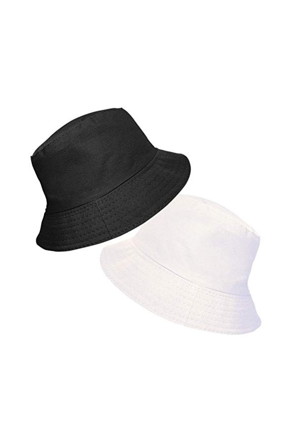 TOSKATOK® Ladies Womens Reversible Cotton Bucket Sun Hat - 2 Hats in 1-1