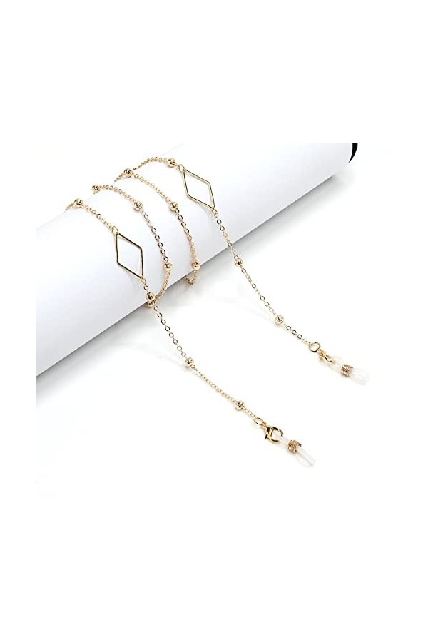 SUNMME Cinq étoiles Perle Or Lunettes chaîne Clip Perles Lunettes de Soleil Anti-Perte Anti-Chute Lunettes Corde Oeil lanière