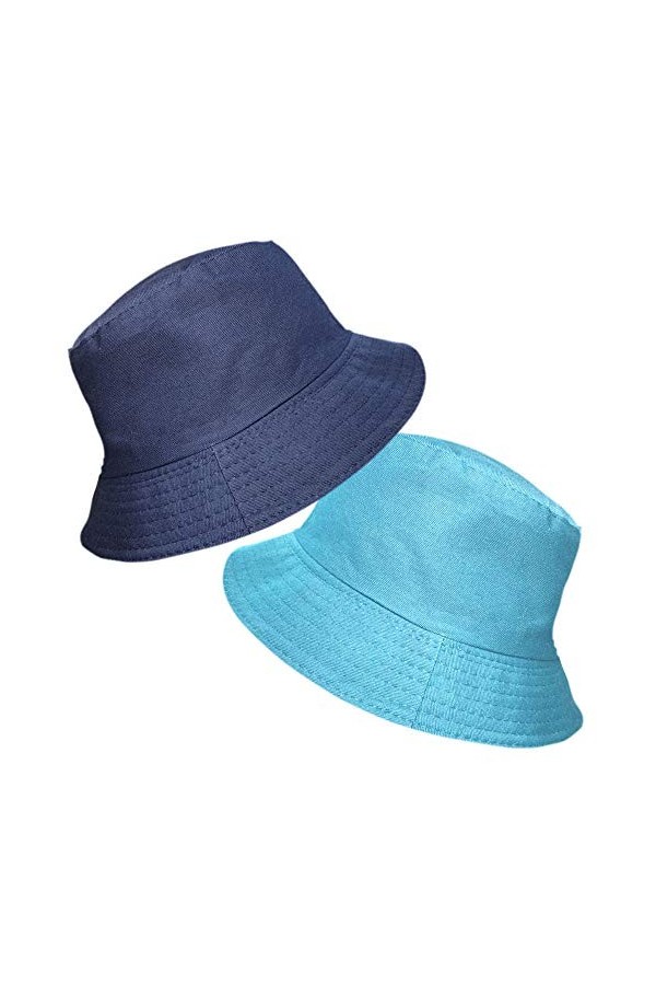 TOSKATOK® Ladies Womens Reversible Cotton Bucket Sun Hat - 2 Hats in 1-1