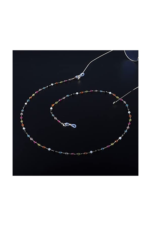 XOUVY Chaîne de Lunettes Chaîne de Lunettes Chaîne de Lunettes en Cristal coloré Faite à la Main Chaîne Anti-Perte de presbyt