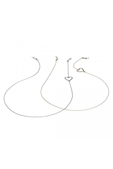 ASUVUD Mode Deux pièces Ensemble Lunettes chaîne Coeur Perle Or Argent Lunettes chaîne