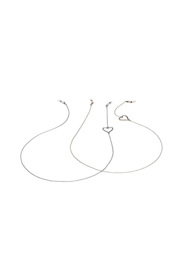 ASUVUD Mode Deux pièces Ensemble Lunettes chaîne Coeur Perle Or Argent Lunettes chaîne