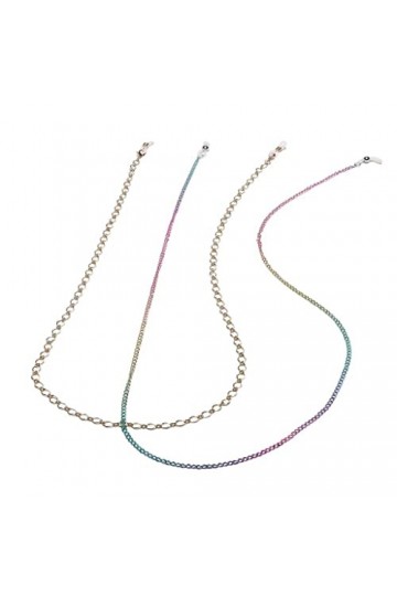 ASUVUD Ensemble Deux pièces Chaîne à Lunettes Corde à Lunettes dorée colorée