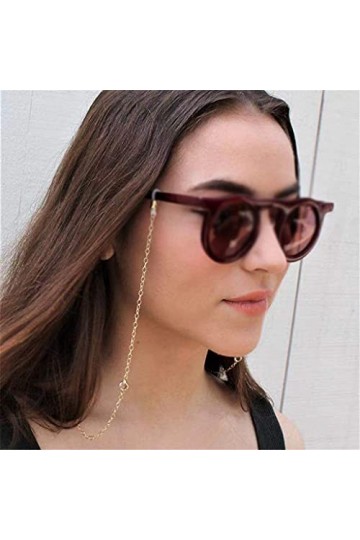 WJCCY Chaîne de lunettes pour femmes Chaîne en cristal blanc pour lunettes LANYARD SUNGLASSES SUNGLASSES SUNGLASSES CORDONS A