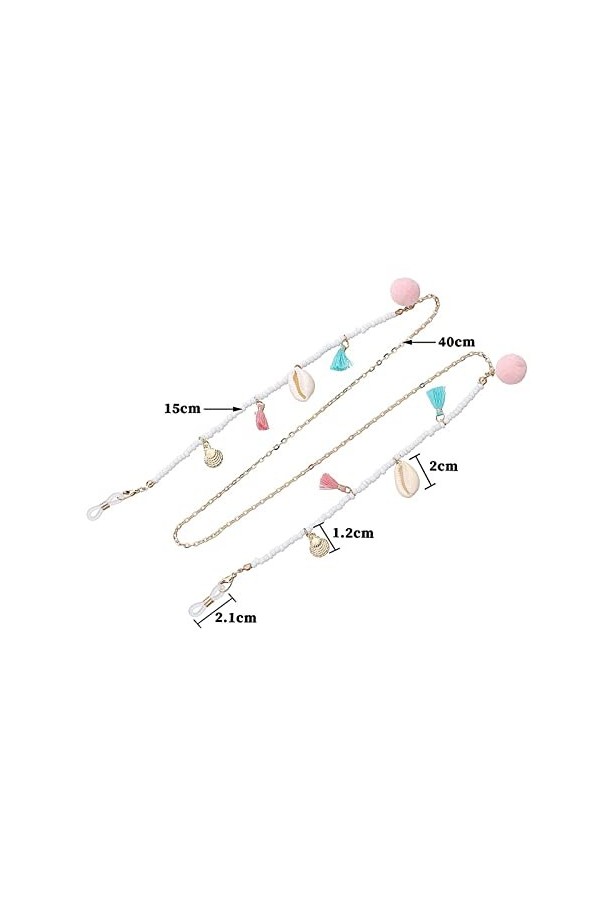 ZLXDP Chaîne de Lunettes Lunettes de Soleil Lunettes Porte-Cordon Sangle Corde Collier Cordon de Lunettes Longe