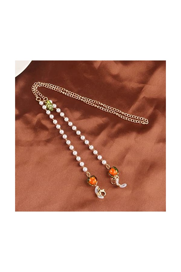ZLXDP Chaînes de Lunettes de Soleil de Persimmon Femmes Lecture de Lunettes Perles Chaîne Lunettes Lanière Lanyard Lunettes C