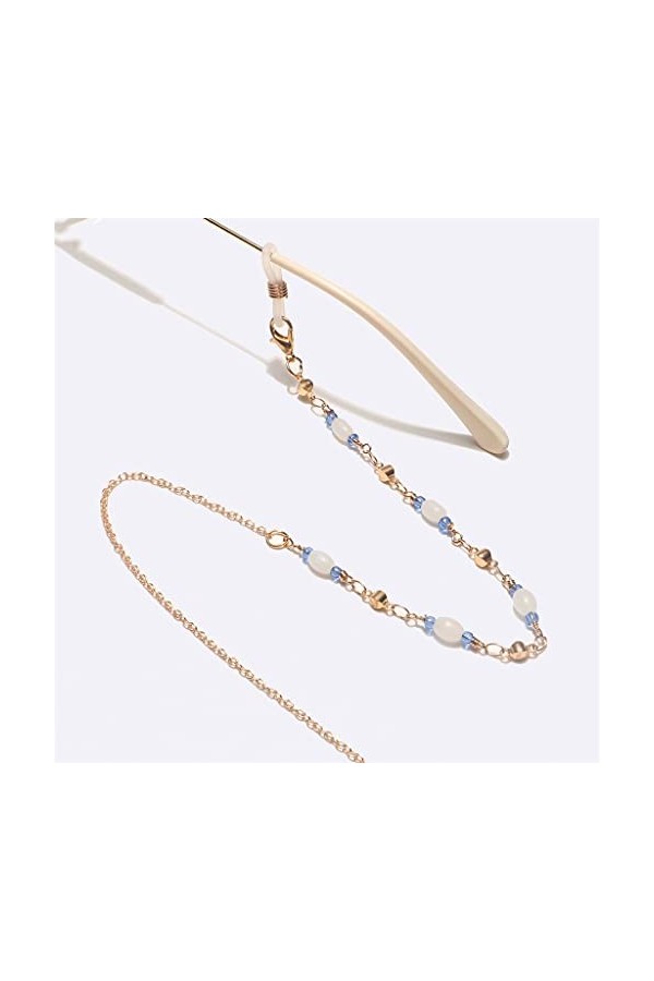 Or Cristal Cuivre Perle Chaîne À La Main Lunettes De Soleil Corde Voyage Mode Lunettes De Soleil Chaîne De Lunettes