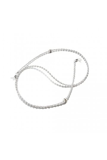 WJCCY Chaîne de lunettes de perles ronde argentées Bohemian Wave Crystal Cerle Lanière Chaîne pour lunettes Femme Col Crêche 