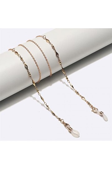 SUNMME Mode Or Losange cuivre Perles Lunettes chaîne Lunettes Corde Lunettes chaîne