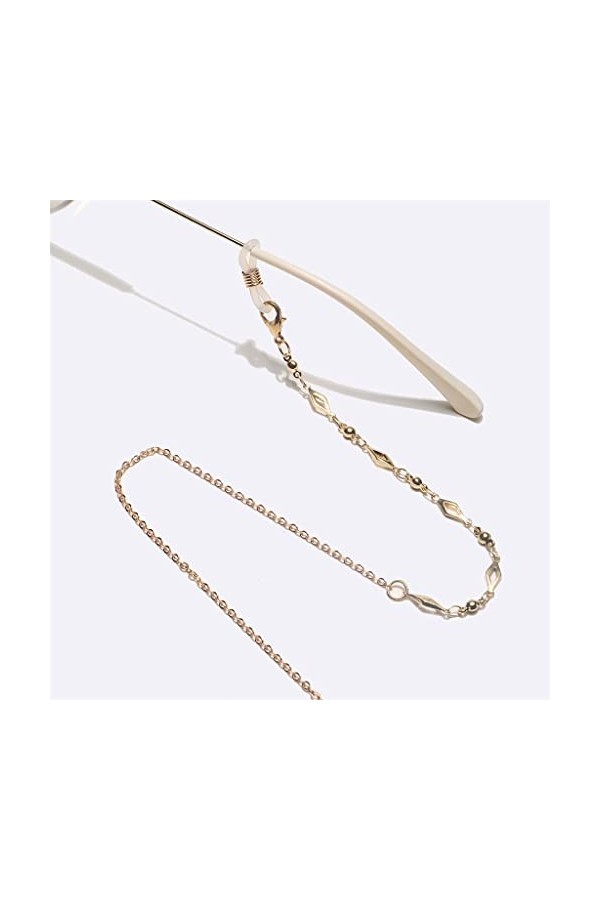 SUNMME Mode Or Losange cuivre Perles Lunettes chaîne Lunettes Corde Lunettes chaîne