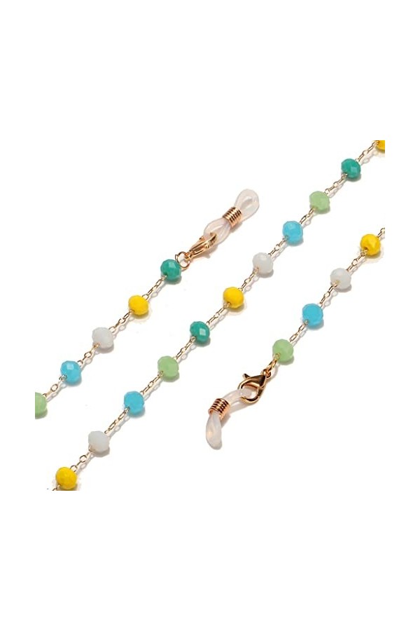 SUNMME Corde de Lunettes de chaîne de Lunettes en métal Fait Main en Cristal de Couleur de Mode