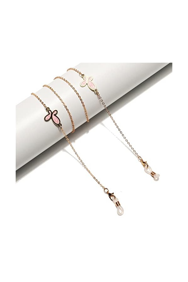 SUNMME Chaîne de Lunettes en métal Anti-Perte de Corde de Lunettes dor gravées par Rose danimal de Mode