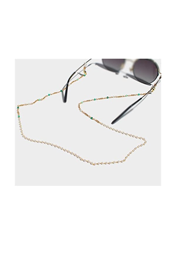 SDFGH Cristal Vintage Perle Lunettes Chaîne Femme Niche Lunettes De Soleil Accessoire Chaîne Lunettes De Soleil Chaîne Embout