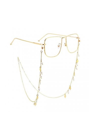 JJZXD Chaîne de Lunettes Pearl Halter Vintage Lunettes de Soleil Lunettes de Soleil Anti-Slip Chain Lanyard