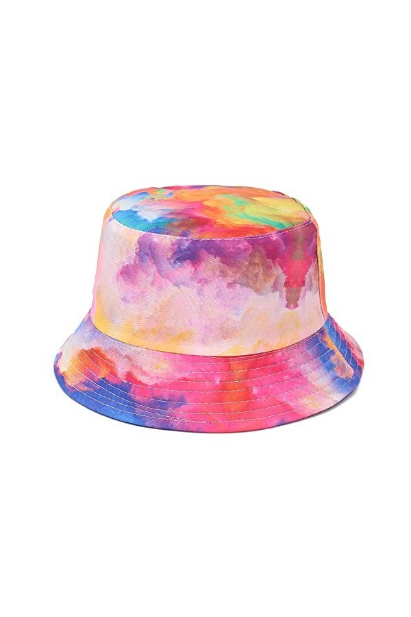 EOZY Chapeau Bob Femme Homme Chapeau de Soleil Unisexe Pêcheur Randonnée Outdoor Casual Anti-UV Voyage Vintage Été Rose 