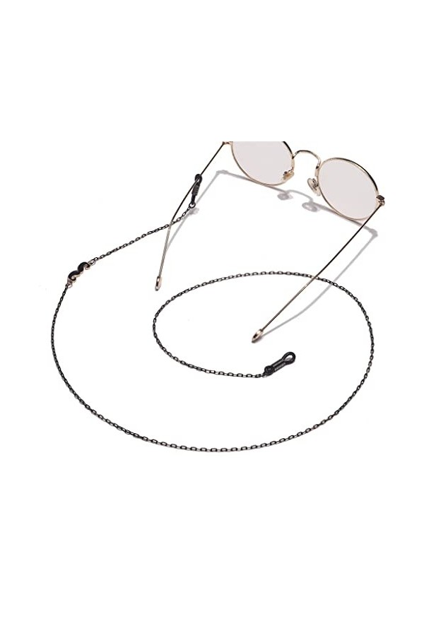 OITTO Corde de Lunettes en métal Lunettes de Barbe Noire Pendentif Chaîne de Lunettes à la Main