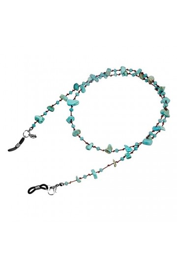 LHLLHL Perles Bleues irrégulières breloque Lecture Lunettes de Soleil lanière Sangle Collier Lunettes chaîne Cordon Color : 