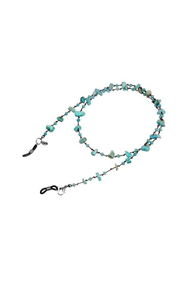 LHLLHL Perles Bleues irrégulières breloque Lecture Lunettes de Soleil lanière Sangle Collier Lunettes chaîne Cordon Color : 