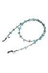 LHLLHL Perles Bleues irrégulières breloque Lecture Lunettes de Soleil lanière Sangle Collier Lunettes chaîne Cordon Color : 