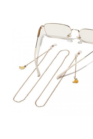 OITTO Accessoires Cordon de Lunettes en métal Or Pendentif Banane chaîne de Lunettes Accessoires de Mode