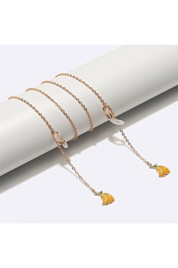 OITTO Accessoires Cordon de Lunettes en métal Or Pendentif Banane chaîne de Lunettes Accessoires de Mode