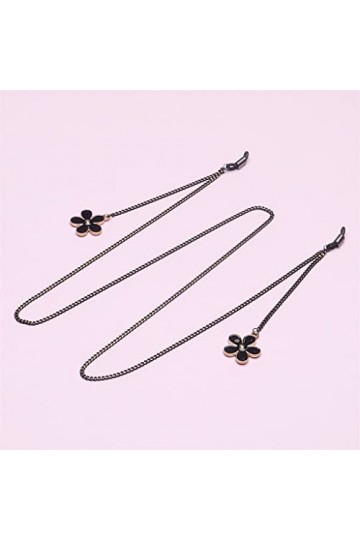 SUNMME Ensemble Chaîne à Lunettes Or Noir Chaîne Perlée Argent Lunettes Corde