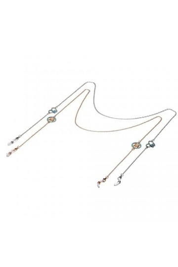 MJWDP Ensemble de 2 pièces Chaîne de Lunettes Style Mixte Perle Coeur de pêche Turquoise Lunettes Corde Antidérapant