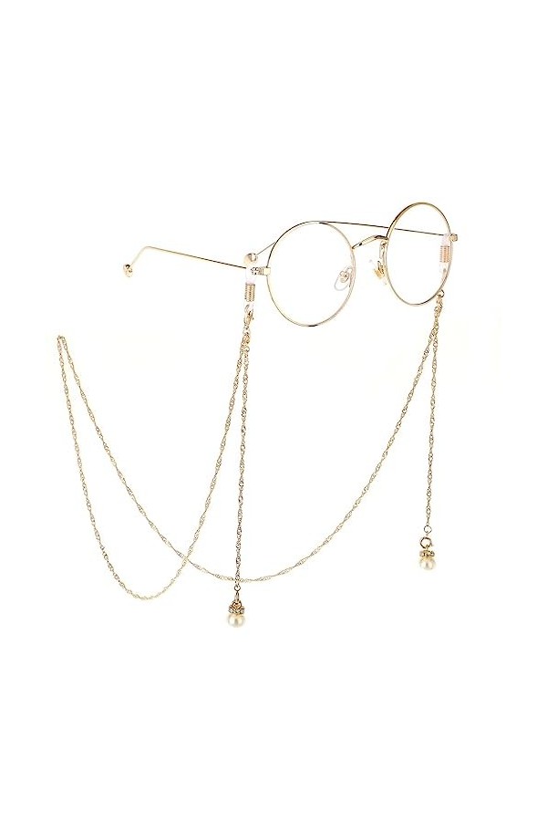 LHLLHL Chaîne de Perles multifonctionnelle Chaîne à Double Boucle Chaîne de Lunettes de Soleil Chaîne de Lunettes décoratives