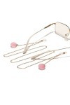 OITTO Chaîne de Lunettes en métal Populaire Or givré Boule Rose Pendentif chaîne de Lunettes