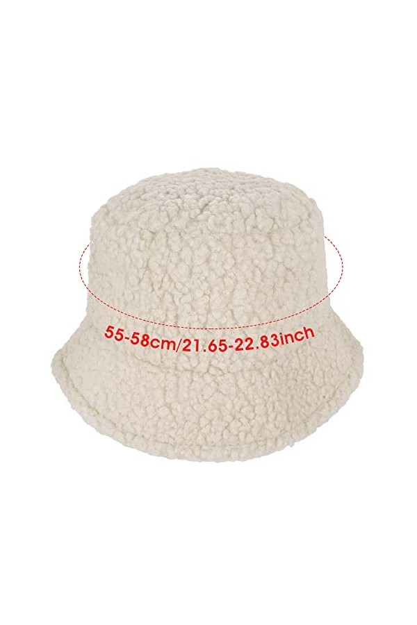 Lusofie Bob Chapeau de Pêcheur Femme Hiver Chaud Fausse Fourrure Pêcheur Chapeau Laine Pêche Bob en Fourrure Décontracté Hive