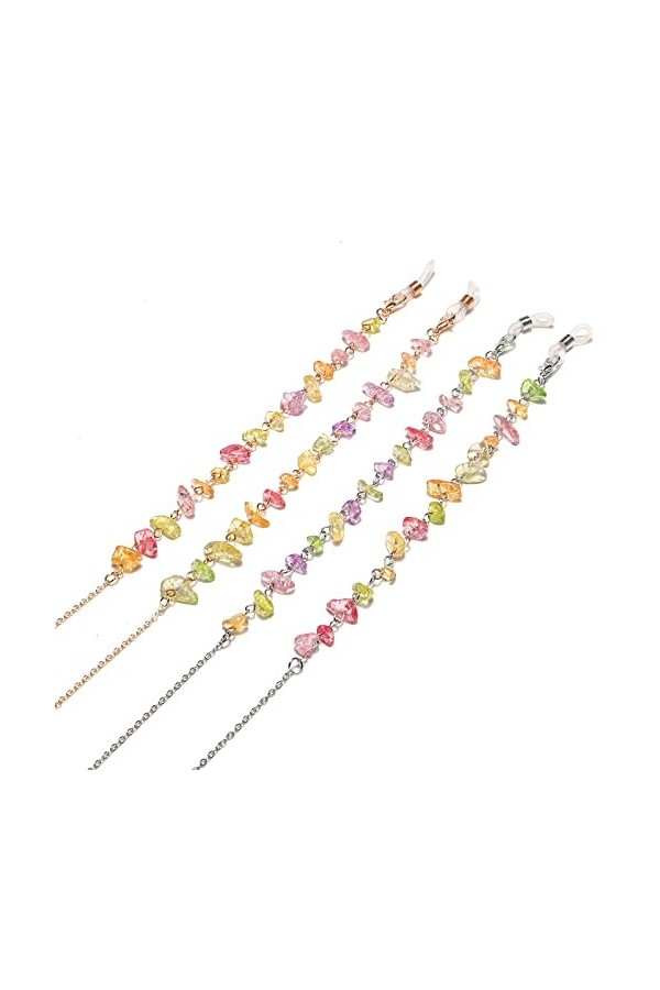 FIDDAA 2 pièces chaîne de Lunettes for Femmes élégant Masque lanière Cristal Naturel Masque chaîne Lunettes Support Sangle, m