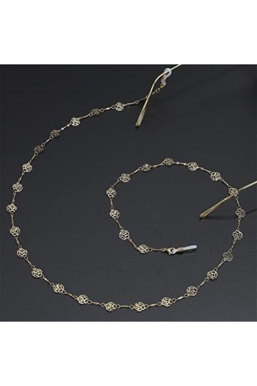 SUNMME Chaîne de Mode Or Fleur Creuse à la Main chaîne Lunettes chaîne Lunettes de Lecture chaîne Anti-Perte