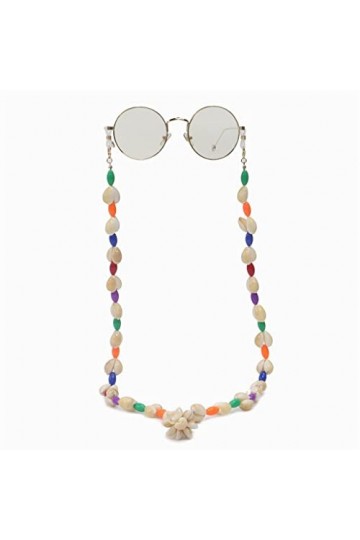 SUNMME Chaîne de Lunettes de conque colorée tissée à la Main Lunettes de Mode Corde Longe Or