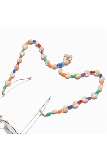 SUNMME Chaîne de Lunettes de conque colorée tissée à la Main Lunettes de Mode Corde Longe Or