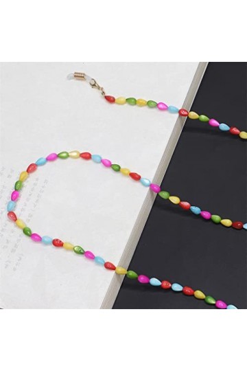 SUNMME Plage Sable Couleur Goutte deau Coquille Lunettes chaîne Mode Lunettes Corde Longe