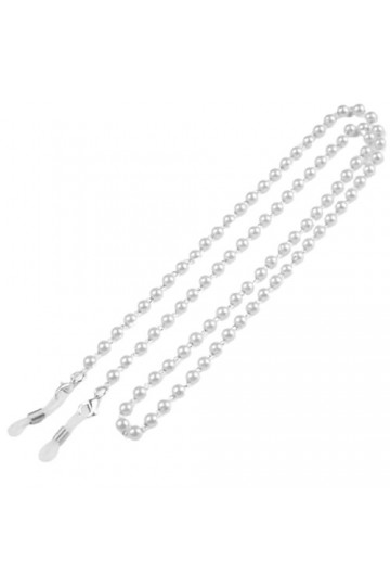 JJZXD Chaîne de Perles Lunettes de Soleil Licou Lunettes de Soleil chaîne décorative lanière Lunettes chaîne Color : Argento