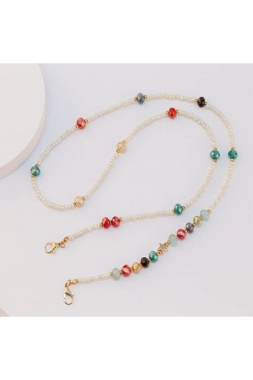 NXYDQ Chaînes Anti-Perte en Cristal de Couleur Perle Accessoires chaîne de Lunettes de Mode Populaire Color : D, Size : 70cm